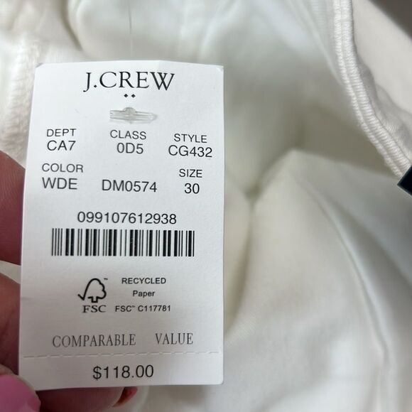 J. Crew Factory CG432 white Curvy mid-rise flare crop jean in signature NWT - Picture 6 of 10